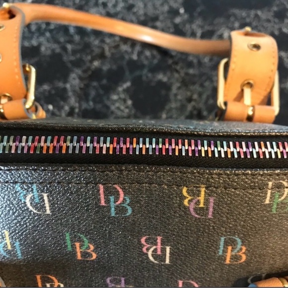 Dooney & Bourke Black and Tan Satchel - Picture 3 of 5